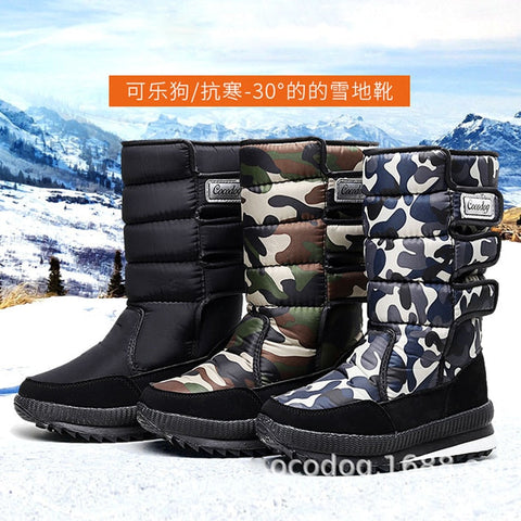 Mtvrmall - Women Snow Boots Platform Winter Boots Thick Plush Waterproof Non-slip Boots Fashion Women Winter Shoes Warm Fur Botas mujer