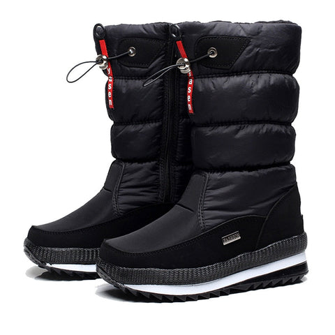 Mtvrmall - Women Snow Boots Platform Winter Boots Thick Plush Waterproof Non-slip Boots Fashion Women Winter Shoes Warm Fur Botas mujer