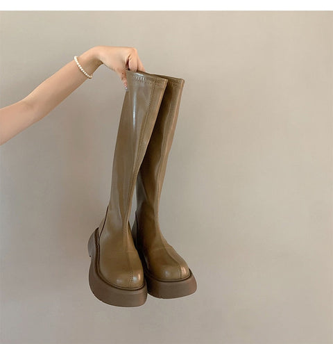 Mtvrmall - Womens Boots Autumn New Fashion Short Boots Handsome But Knee Boots Three Length Options Woman Shoes