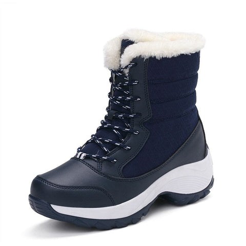 Mtvrmall - new women's boots High top shoes thick high heel cotton shoes outdoor warm Uggs large size cotton shoes for women