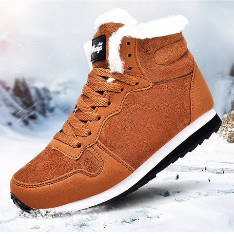 Mtvrmall - Men Boots Waterproof Winter Boots Men Lightweight Hight Top Leather Shoes Plus 48 No Slip Warm Snow Boots Plush Women Footwear