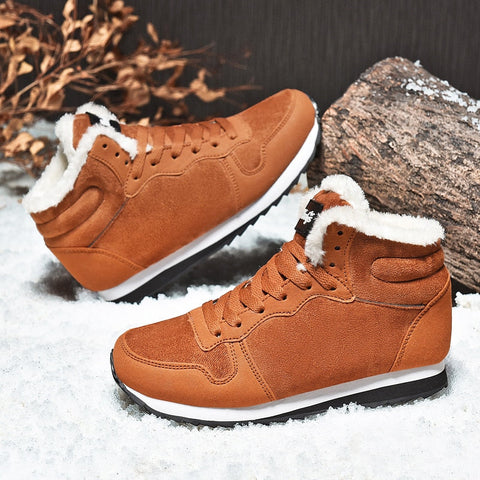 Mtvrmall - Men Boots Waterproof Winter Boots Men Lightweight Hight Top Leather Shoes Plus 48 No Slip Warm Snow Boots Plush Women Footwear