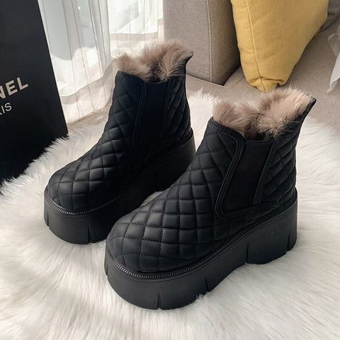 Mtvrmall - Fashion Shoes Women's Winter Thick Soled Snow Boots Plush Women's Casual Sports Shoes Warm and Cold Proof High Top Women's Boots