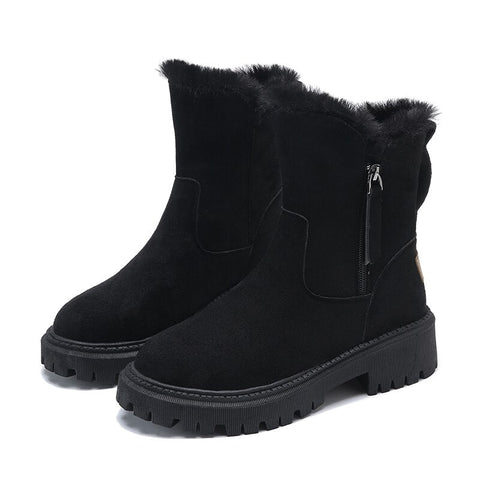 Mtvrmall - Winter Boots Women Shoes New Platform Warm Fashion Snow Boots Size 41 Punk Shoes Plush Chunky Boots Non-slip Botas De Mujer