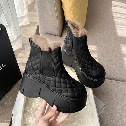 Mtvrmall - Fashion Shoes Women's Winter Thick Soled Snow Boots Plush Women's Casual Sports Shoes Warm and Cold Proof High Top Women's Boots