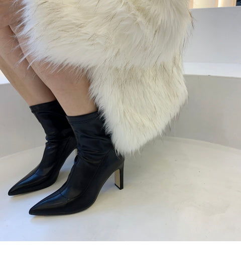 Mtvrmall - Ankle High Heels Chelsea Boots Chunky Casual Shoes Winter New Designer Women Party Sexy Pumps Gladiator Goth Snow Bottines