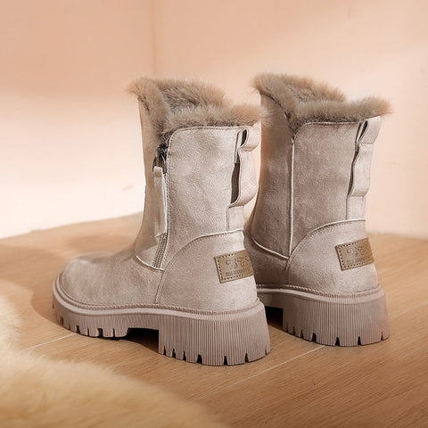 Mtvrmall - Winter Boots Women Shoes New Platform Warm Fashion Snow Boots Size 41 Punk Shoes Plush Chunky Boots Non-slip Botas De Mujer