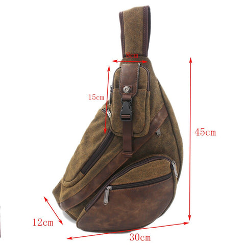 mtvrmall - High Quality Men Canvas Sling Chest Daypack Backpack Travel High Capacity Brand Famous Cross Body Single Rucksack Shoulder Bag