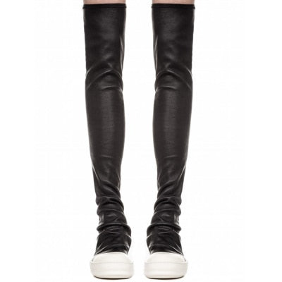 Mtvrmall - New Women Shoes Over Knee High Boots Luxury Trainers Winter Casual Brand Snow Spring Flats Shoes Black Big Size Mid-calf Boots