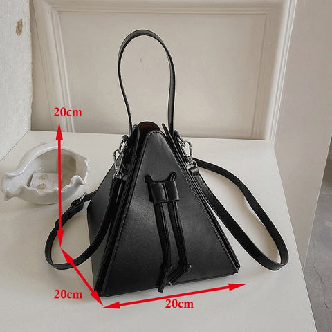 Mtvrmall - Hot sale Triangle Fashionable PU Leather Mini Crossbody Bags for Women Branded Handbags and Purses Lady Shoulder Hand Bag